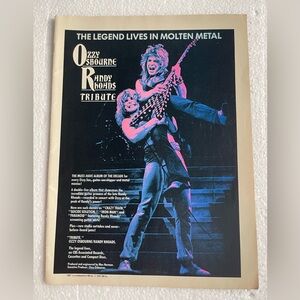 Ozzy Osbourne Randy Rhoads Tribute Pinup